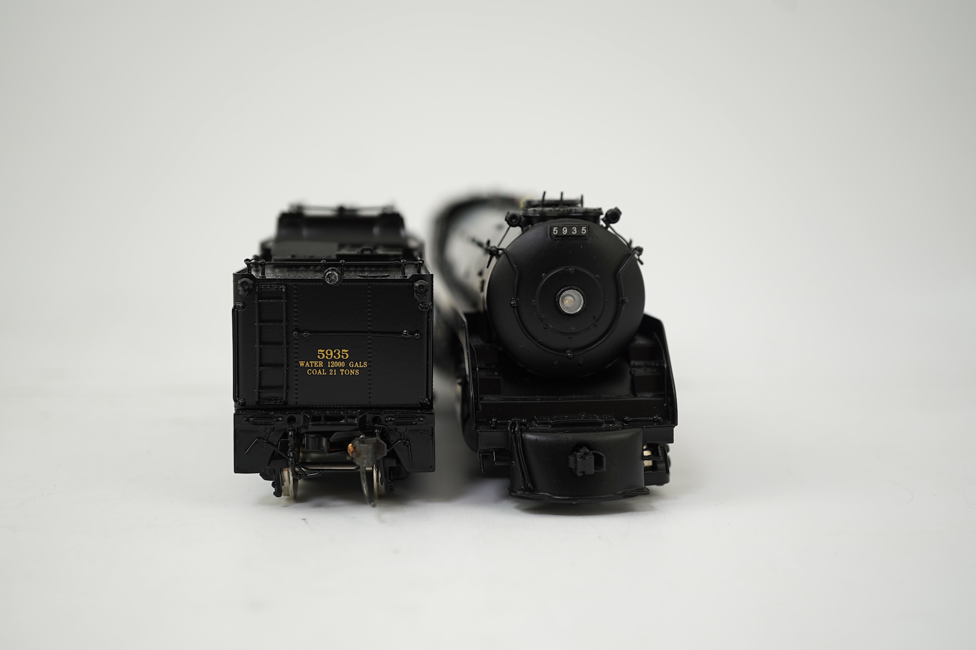 A boxed HO gauge Sunset Models model of Canadian Pacific Railway T-1c ‘Selkirk’, 5935, 2-10-4 locomotive with bogie tender, powered for two rail operation.